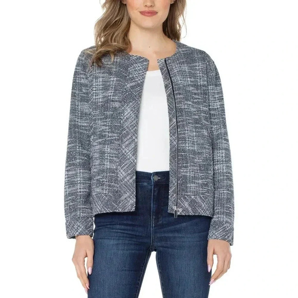 NEW Liverpool Women’s Small Collarless Zip-Up‎ Jacket Casual NWT - Picture 1 of 10